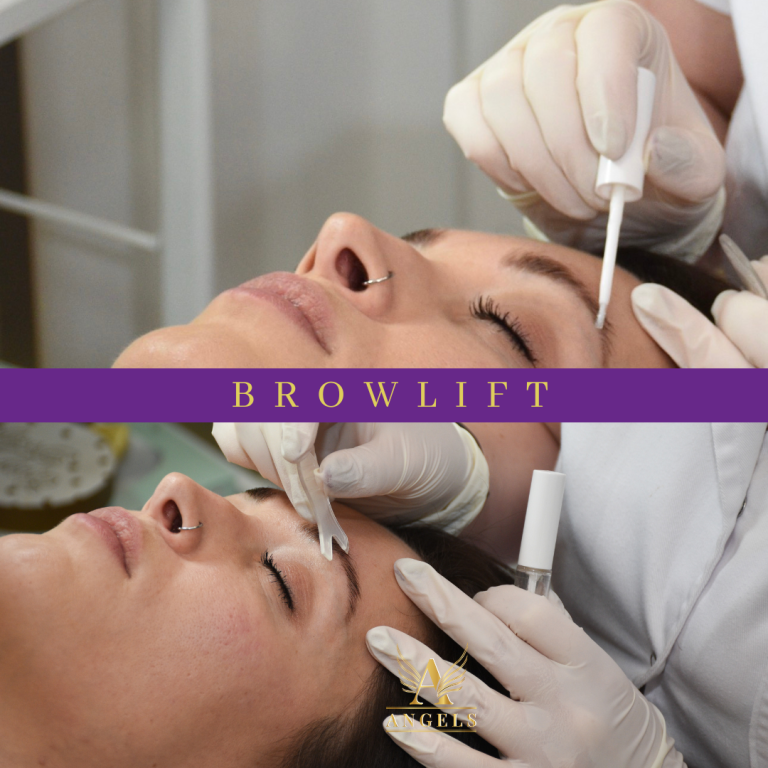 Kozmeticarka izvrsava tretman brow lift u kozmetickom salonu